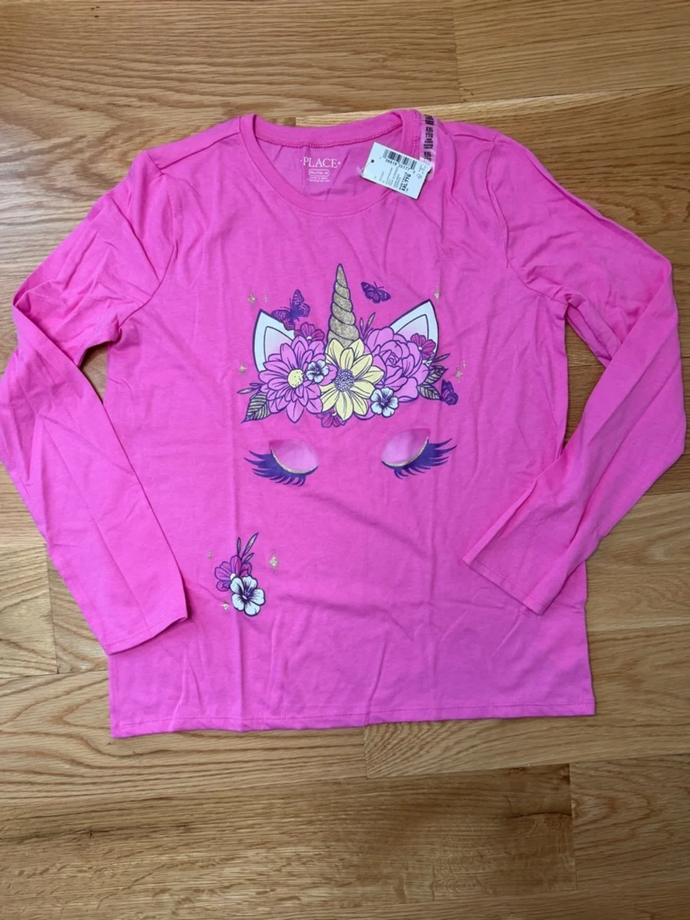 The Children's Place Pink Unicorn Floral Long Sleeve Tee | NWT!